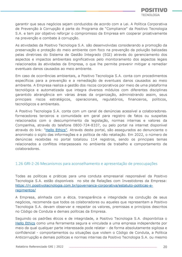 2022 | Anexo Relatório Referenciado GRI - Page 20