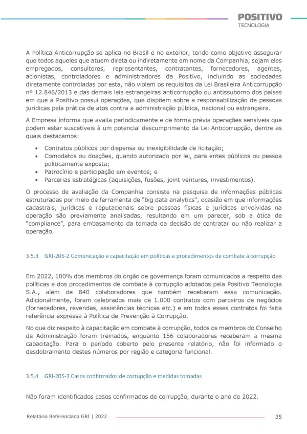 2022 | Anexo Relatório Referenciado GRI - Page 35