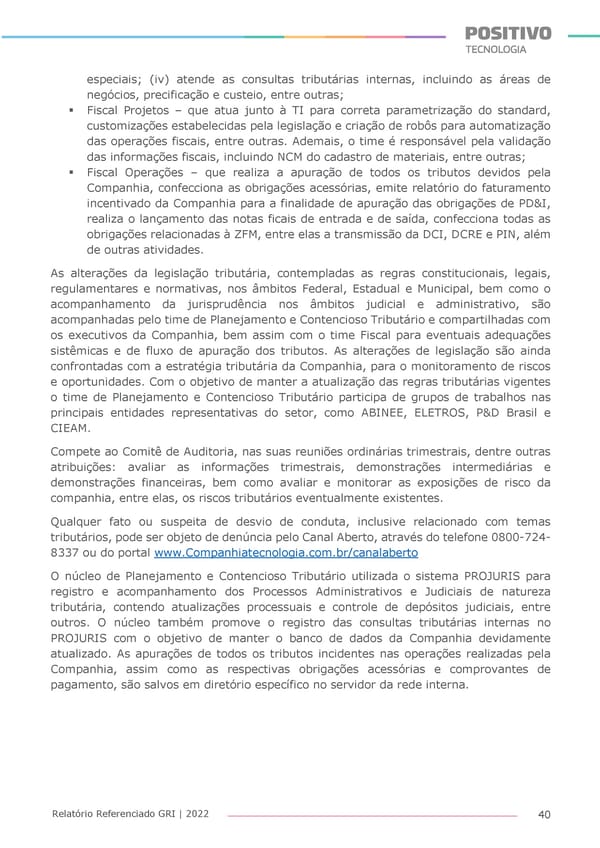 2022 | Anexo Relatório Referenciado GRI - Page 40