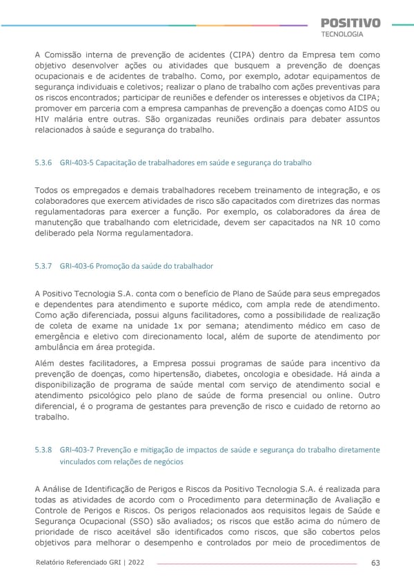 2022 | Anexo Relatório Referenciado GRI - Page 63