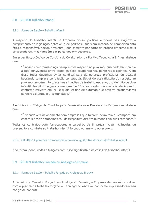 2022 | Anexo Relatório Referenciado GRI - Page 71