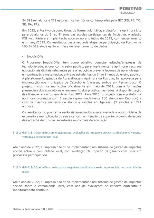 2022 | Anexo Relatório Referenciado GRI - Page 75