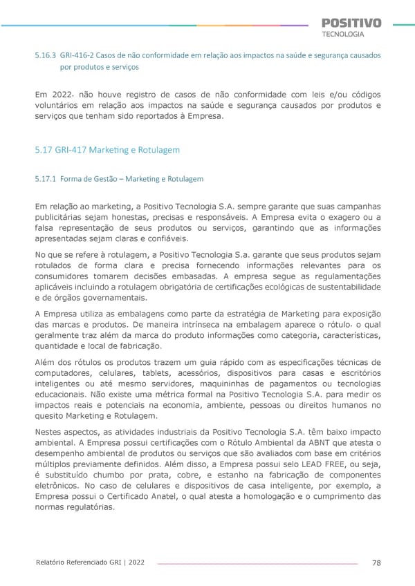 2022 | Anexo Relatório Referenciado GRI - Page 78